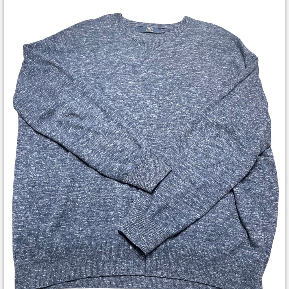 J Crew Navy BluE  Pullover 100% Cotton Sweater Mens Size XL
